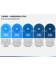5 Boxes - Horizontal Style PPT Slide 1
