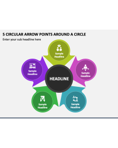 5 Circular Arrow Points Around A Circle PPT Slide 1