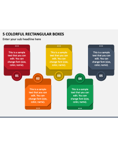 5 Colorful Rectangular Boxes PPT Slide 1