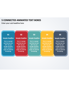 5 Connected Animated Text Boxes PPT Thumbnail
