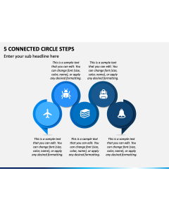 5 Connected Circle Steps PPT Slide 1