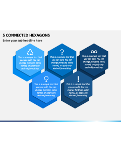 5 Connected Hexagons PPT Slide 1