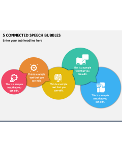 5 Connected Speech Bubbles PPT Slide 1