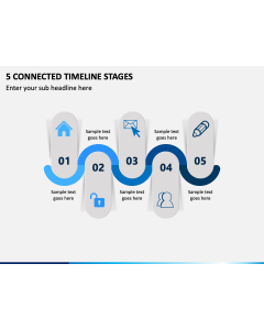 5 Connected Timeline Stages Slide 1