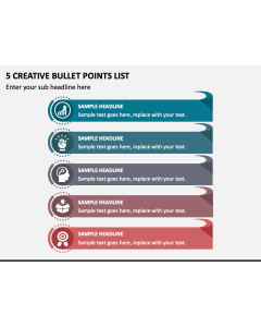 5 Creative Bullet Points List PPT Slide 1