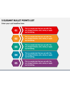 5 Elegant Bullet Points List PPT Slide 1