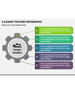 5 Elegant Features Infographic PPT Slide 1