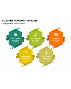5 Elegant Hexagon Textboxes PPT Thumbnail