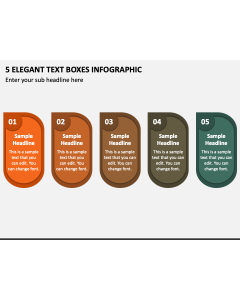 5 Elegant Text Boxes Infographic PPT Slide 1