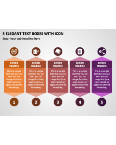 5 Elegant Text Boxes with Icon PPT Thumbnail