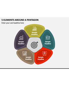 5 Elements around a Pentagon PPT Slide 1