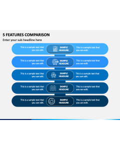 5 Features Comparison PPT Slide 1