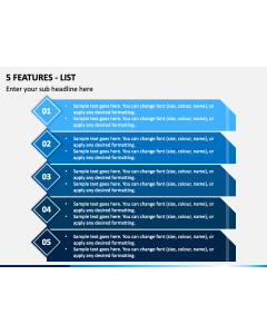 5 Features List PPT Slide 1