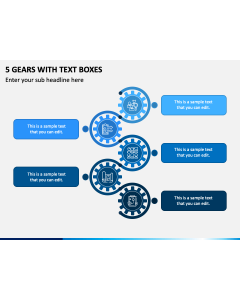 5 Gears With Text Boxes PPT Slide 1