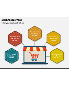 5 Hexagon Stages PPT Slide 1