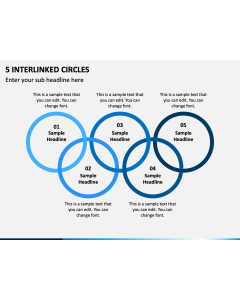 5 Interlinked Circles PPT Slide 1