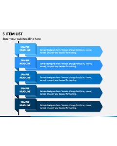 5 Item List PPT Slide 1