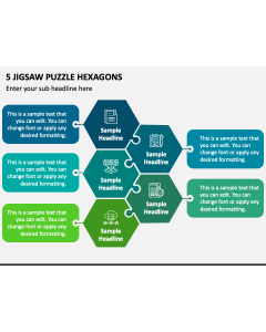 5 Jigsaw Puzzle Hexagons PPT Slide 1