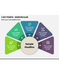 5 Key Points - Semicircular PPT Slide 1