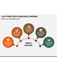 5 Key Points with Semicircle Diagram PPT Slide 1