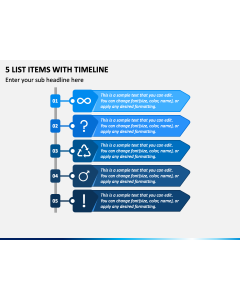 5 List Items with Timeline PPT Slide 1