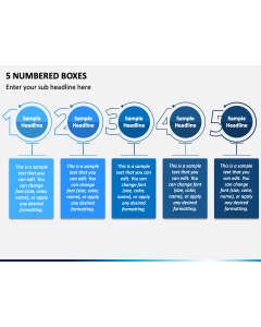 5 Numbered Boxes PPT Slide 1