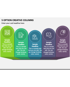 5 Option Creative Columns PPT Slide 1