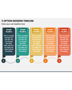 5 Option Modern Timeline PPT Slide 1
