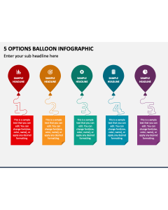 5 Options Balloon Infographic PPT Slide 2