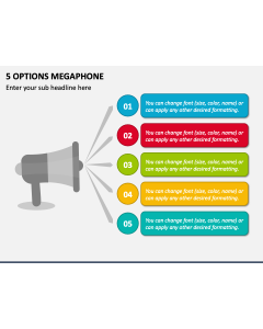 5 Options Megaphone PPT Slide 2