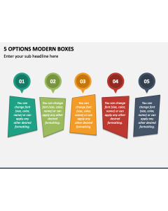 5 Options Modern Boxes PPT Slide 2