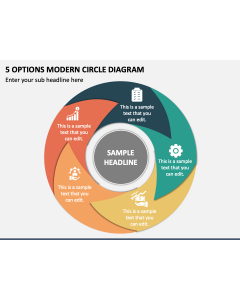 5 Options Modern Circle Diagram PPT Slide 1