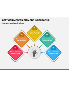 5 Options Modern Diamond Infographic PPT Slide 2