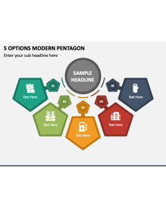 5 Options Modern Pentagon PPT Slide 2