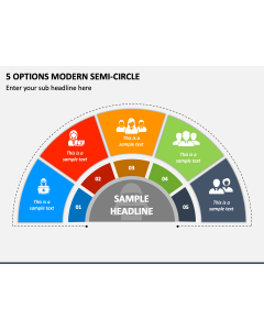 5 Options Modern Semi-circle PPT Slide 2