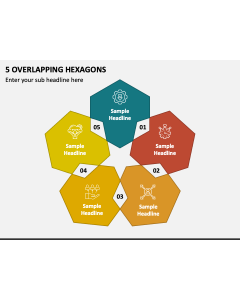 5 Overlapping Hexagons PPT Slide 1