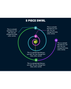 5 Piece Swirl PPT Slide 1