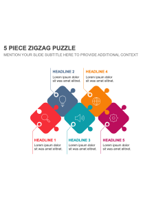 5 Piece Zigzag Puzzle PPT Thumbnail