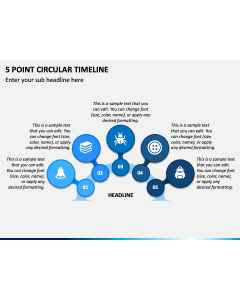 5 Point Circular Timeline PPT Slide 1