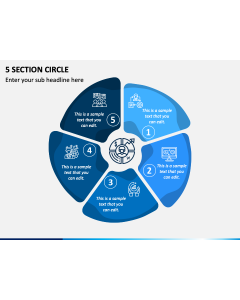 5 Section Circle PPT Slide 1
