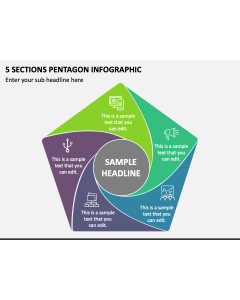 5 Sections Pentagon Infographic PPT Slide 1