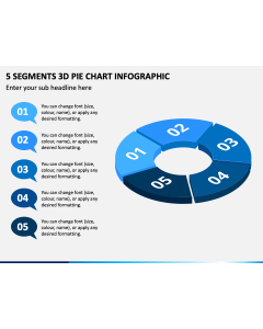 5 Segments 3D Pie Chart Infographic Slide 1