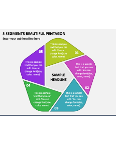 5 Segments Beautiful Pentagon PPT Slide 1