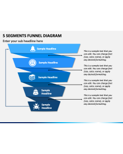 5 Segments Funnel Diagram PPT Slide 1