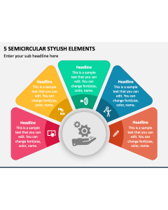 5 Semicircular Stylish Elements PPT Slide 1
