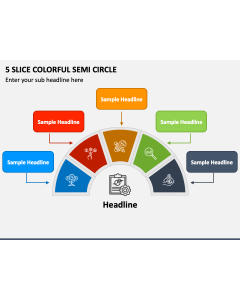 5 Slice Colorful Semi Circle PPT Slide 1