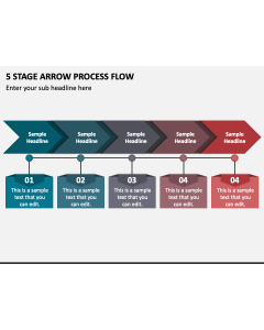 5 Stage Arrow Process Flow PPT Slide 1