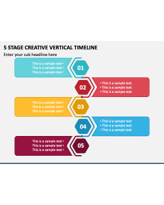 5 Stage Creative Vertical Timeline PPT Slide 1