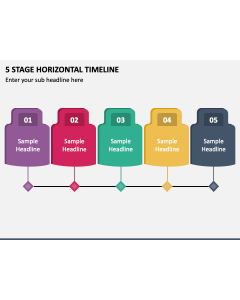 5 Stage Horizontal Timeline PPT Slide 1