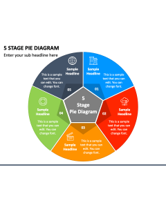 5 Stage Pie Diagram PPT Slide 1